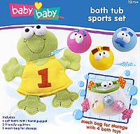 Набор для ванны "Лягушка-мочалка с мячиками" в сетке