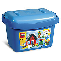 6161 Lego: Коробка с деталями и кубиками, синяя