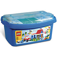 6166 Lego: Большая коробка с деталями и кубиками, синяя