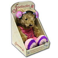 Музыкальный медведь Рокси. Розовый. Музыкальная мягкая игрушка (с адаптером к MP-3-плееру), 20 см